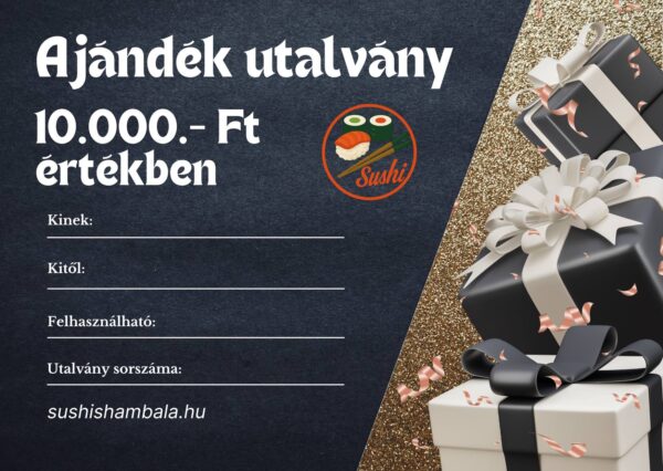 Ajándékutalvány – 10.000 Ft